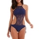 thumbnail image 2 of Augper Women's Sexy Backless Hollowed Out Lace One-piece Swimsuit (with Chest Pad No Steel Bracket), 2 of 9