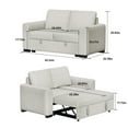 thumbnail image 2 of CHITOOMA 60'' Pull Out Sofa Bed Convertible Sleeper Couch with Charging Port, Upholstered Sectional Sofa with 2 Pillows, Reclining Sofas for Living Room, Beige, 2 of 8