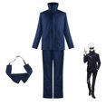 thumbnail image 2 of Anime Jujutsu Kaisen Cosplay Disfraces Gojo Satoru Chamarra Pantalones Conjunto De Halloween Fiesta De La Escuela Secundaria Uniforme, 2 of 4