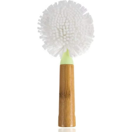 

Goblet Wineglass Brush with Bamboo Handles Eva Sponge Brush Foam Bristle Brush for Cleaning Crystal Glasses and Plates Pants and Feeding Bottle Non Scratch White