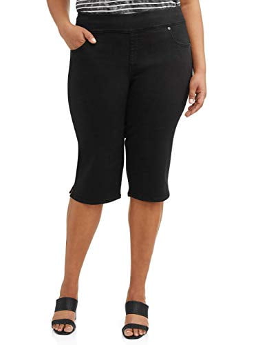 Women's Plus Size Stretch Denim Capri Pants (Black Soot, 5X) - Walmart.com