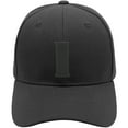 thumbnail image 2 of Daxton Structured Curve Visor Bill Baseball Hat 3D Capital Alphabet Letters, Monotone Black Hat Black Letter I, 2 of 3