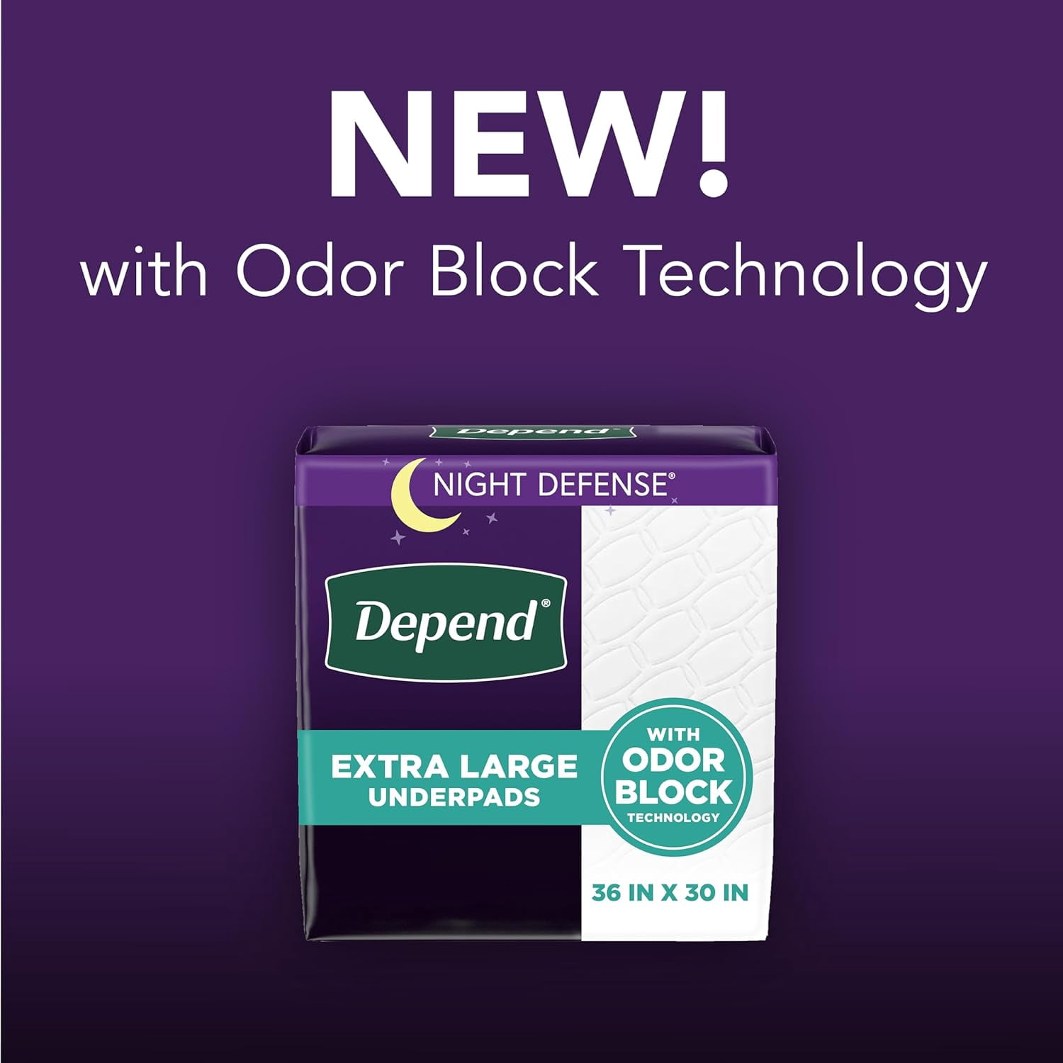 Depend Underpads XL, Disposable Incontinence Bed Pads for Adults, Slip Resistant, 36" x 30", 48 Count