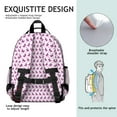 thumbnail image 5 of Pink Butterfly Pattern Backpack for School,Cute School Bag,Schoolbag with Adjustable Shoulder Straps & Padded Back,15.25"x11.5"x5.25", 5 of 5