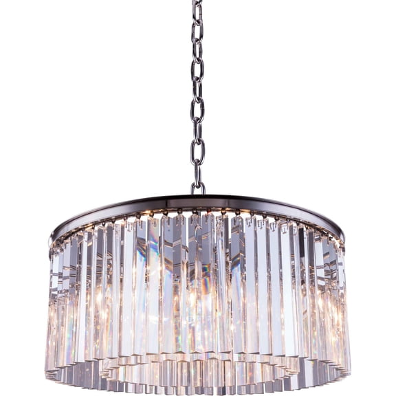 Pendant Lamp SYDNEY 8-Light Clear Crystal Polished Nickel Royal Cut New  EL-3375