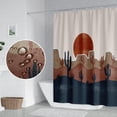 thumbnail image 3 of Abstract Mid Century Bohemian Bathroom Shower Curtain Desert Cactus Red Sun Shower Curtain with Hooks Waterproof Fabric Polyester Shower Curtain Modern Aesthetics Home Decorative, 36x72 Inch, 3 of 6