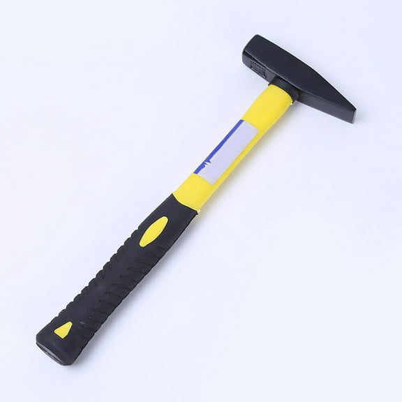 Flat Head TPR Duck Hammer Fiber Handle Plastic Coated Bench Hammer Black Spray 45 Steel Fitter Hammer Knock Hammer (200G)