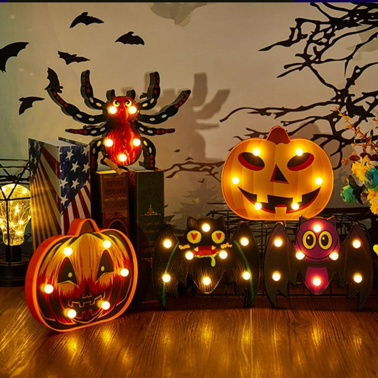 Led Pumpkin Cute Halloween Neon Signs Night Lights,Fall Desk Decor ...