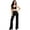 Black, variant on Women’s High Waisted Sailor Bell Bottom Elastic Waist Long Pants Made in USA NEWP44 Ivory M
