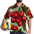 thumbnail image 4 of Cherry Men's Casual Button Down Short Sleeve Printed Summer Beach Shirts, 4 of 6