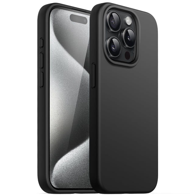 Funda JeTech Silicone para iPhone 15 Pro Max de 6.7 pulgadas, negra