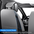 thumbnail image 5 of Car Seat Covers for Nissan Altima LEAF Murano Rogue, Wear-resistant Pu Leather Auto Cushion Protector, 5-Seats Front Rear Seat Full Set Gray, 5 of 14