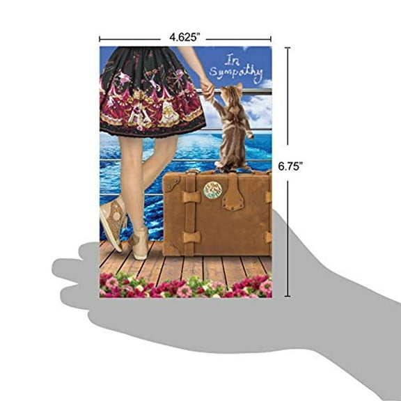 The Best Card Company - Pet Sympathy Card with Envelope - Animal Bereavement, Sorry for Loss - Cat And Friend C6337SMG-PS