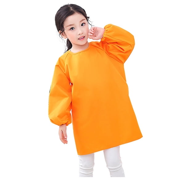Product Classification Girls Tops Tees & Shirts - Kid Art Smock Solid Color Apron For Children Printed Artist Painting Aprons Smocks With Long Sleeve