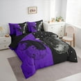 thumbnail image 4 of Feelyou Tribal Butterfly Animal Twin Bedding Sets 7-Piece, Psychedelic Stars Galaxy Bedding Comforter Set, Black Purple Reversible Sheet Sets, Breathable Home Decor, 4 of 8