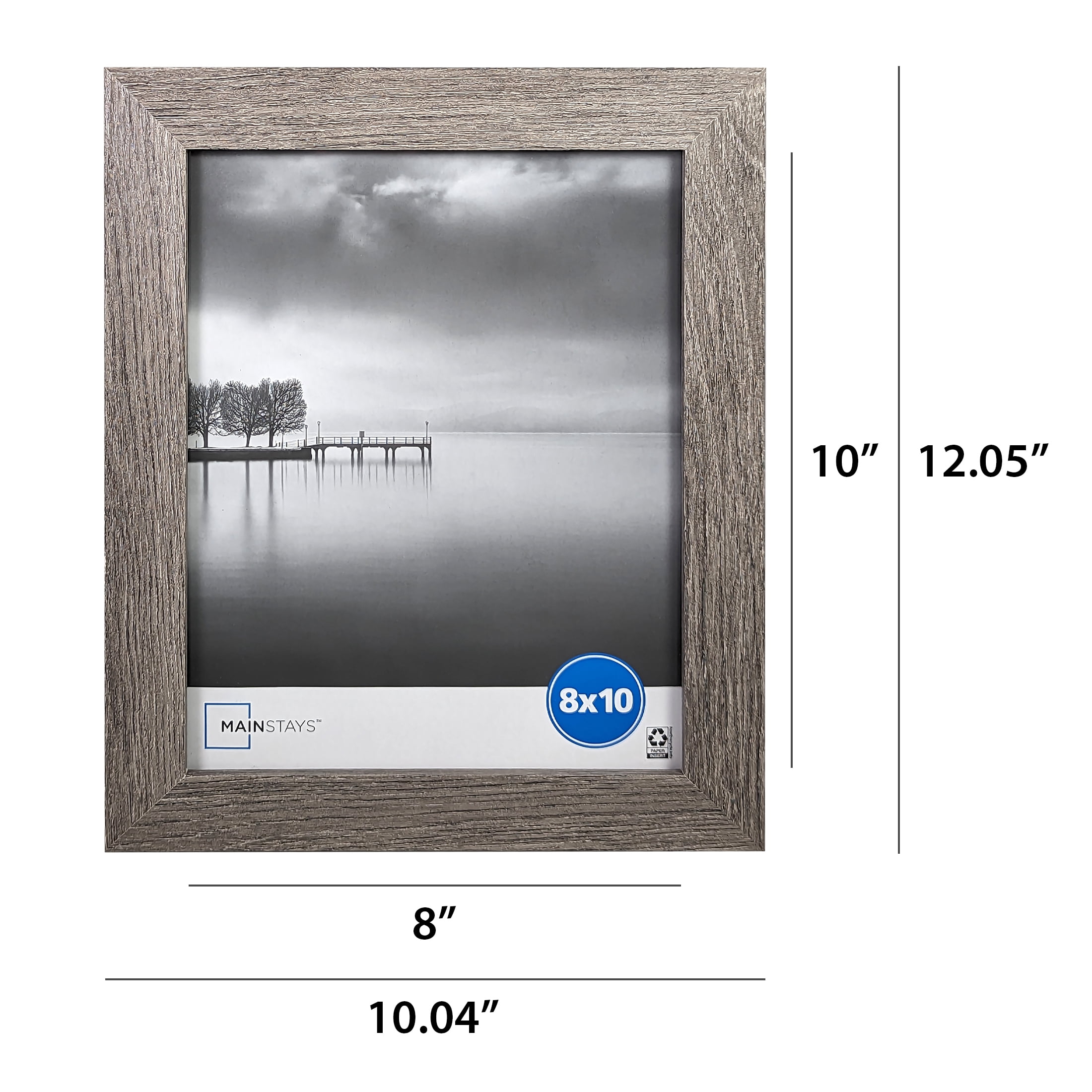 (2 pack) Mainstays – 8x10 Picture Frame – Rustic Gray Gallery Bevel Program Tabletop & Wall Photo Frame
