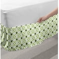 thumbnail image 2 of Abstract Bed Skirt, Simple Oriental Pattern of Leafy Motifs Composition, Elastic Bedskirt Dust Ruffle Wrap Around for Bedding Decor, 4 Sizes, Lime Green Olive Green, by Ambesonne, 2 of 2