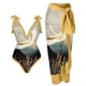 thumbnail image 1 of Traje de baño de una pieza de estilo chino antiguo para mujer, traje de baño ajustado de una pieza para playa de aguas termales con falda cruzada, 1 of 5