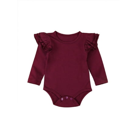 

Frecoccialo Infant Baby Long Sleeve Romper Ruffled Casual Popular Bodysuit
