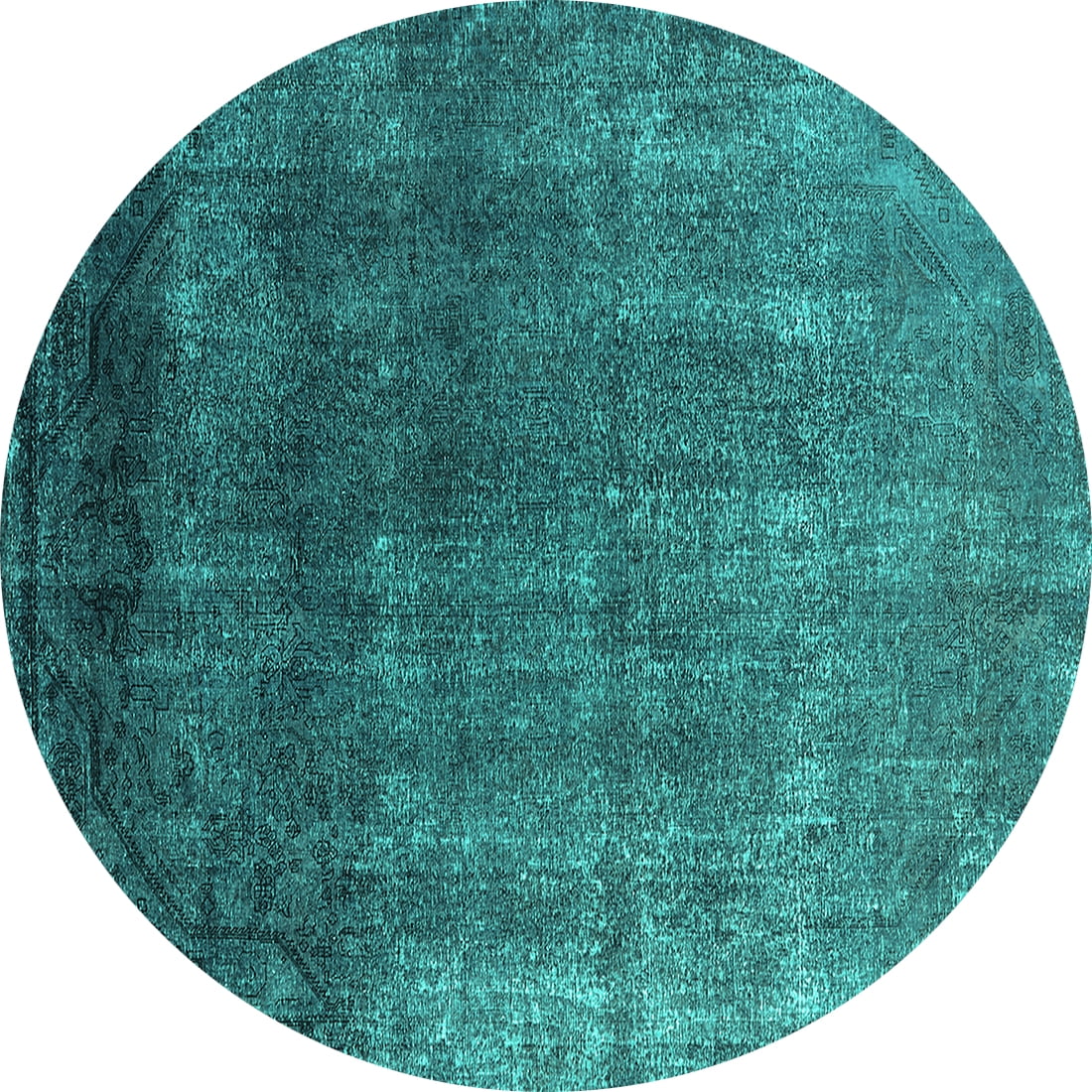 Ahgly Company Indoor Round Oriental Turquoise Blue Industrial Area Rugs ...