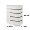 thumbnail image 5 of BenJara Ara 49 Inch Tall Dresser Chest, 5 Drawers, Crystal Accents, Glossy White, 5 of 6