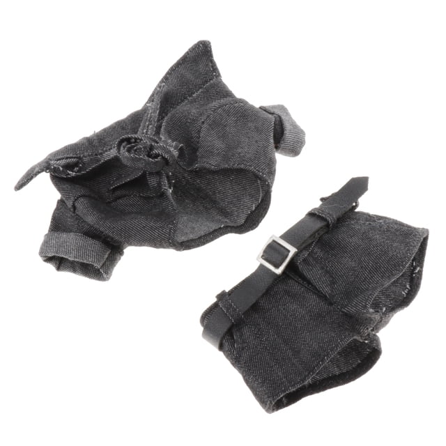 Ropa de muñeca a escala 1/6, camisa vaquera informal y pantalones cortos, accesorio de atuendo para niñas, muñecas articuladas con bolas negro Sunnimix Pantalones de soldado femenino de 12 pulgadas