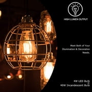 LED Edison Bulbs Dimmable Amber Warm 2700K Antique Vintage Style Filament Light Bulbs 40W Equivalent E26 Base 6-Pack by LUXON