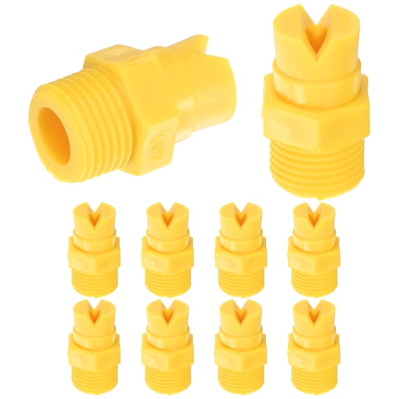 Uxcell 10-Pack Sprayer Nozzle Tips, 3/8 NPT Male Thread 65 Degree Plastic Flat Fan Spray Tip [Yellow, 3.6mm Pore]