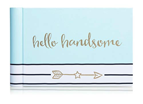 Pearhead Hello Handsome Brag Book, A Perfect Keepsake for Expecting Parents, or Addition to Baby Registry, Blue