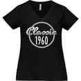 thumbnail image 3 of Inktastic Classic 1960 Birth Year Women's Plus Size V-Neck T-Shirt, 3 of 5
