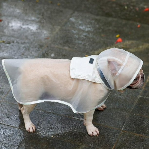 Transparent reflective Dog Raincoat Hooded Slicker Poncho for Small to