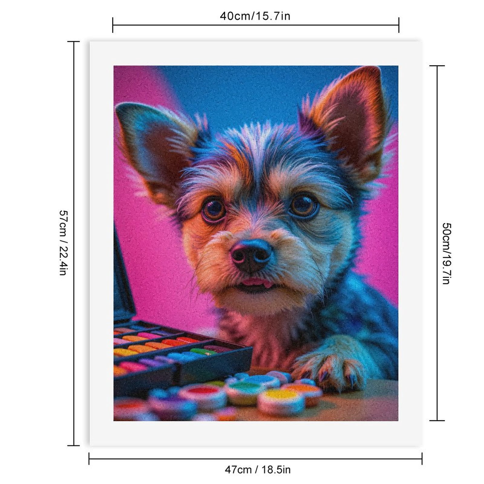 Paint By Numbers Kit for Adults Beginner - DIY Cute Puppy Vivid Colors Art Supplies Canvas Painting Kits for Adults, Frameless Paint By Number for Adults for Home Wall Decor 16x20 Inch