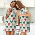 thumbnail image 4 of Fuzoiu Retro bows Print Women Nightgowns, Soft Comfy Lightweight Short Sleeves Sleepwear,Crew Neck Loungewear, 4 of 6