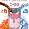 thumbnail image 3 of 30oz Hello Kawaii Cat Cute Stainless Steel Tumbler with Lid and Straw,Spill Proof Travel Cup Double Wall Vacuum Insulated Coffee Mug with Top Handle Pink, 3 of 7