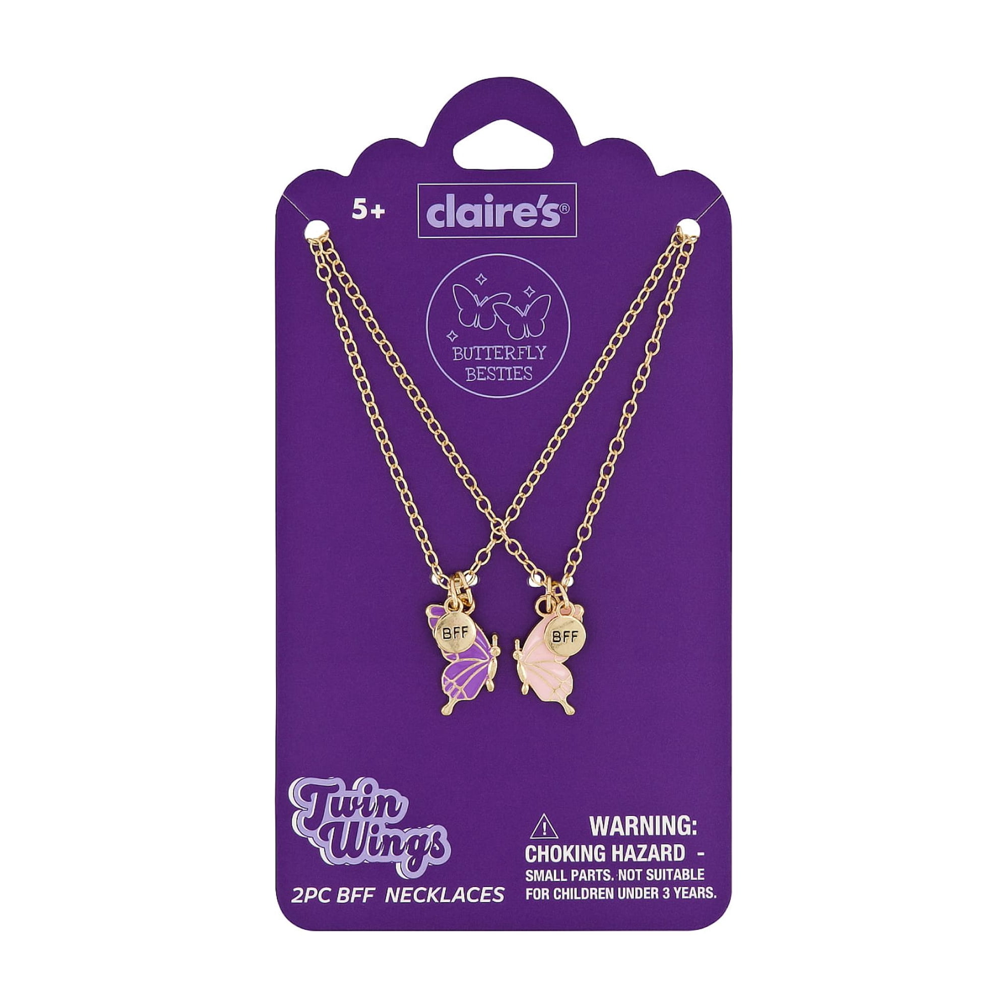 Claire's Best Friends Necklace Set - Butterfly, 2pcs