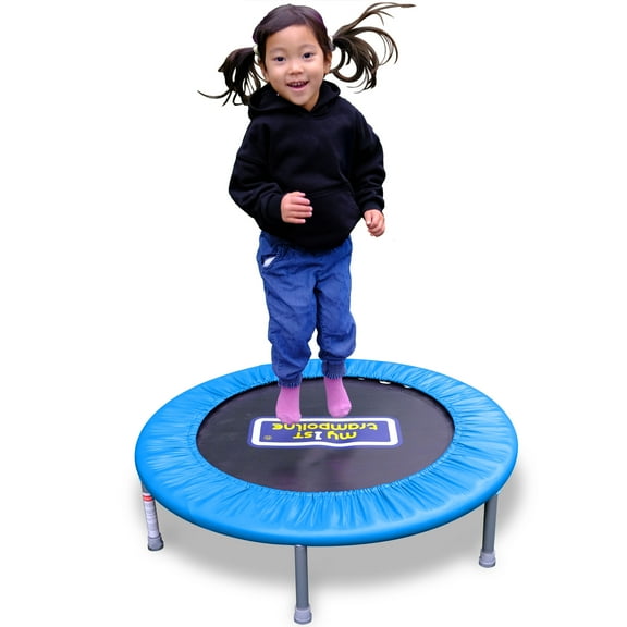 Sportspower My 1st Trampoline 36" Indoor/Outdoor Mini Rebounder Trampoline with No-Gap Padded Cover, for Toddlers & Kids Aged 3 to 10, Max Weight Capacity 220 LBS - BLUE