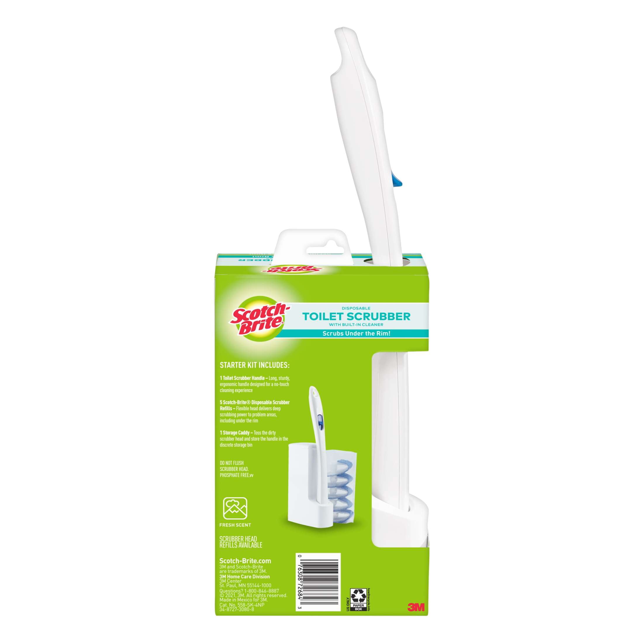 Scotch-Brite Disposable Toilet Scrubber Cleaning System, 1 Wand/ 5 Refill Sponges
