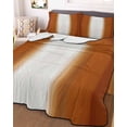 thumbnail image 3 of Quilts Full Size Bedding Set, Burnt Orange Striped Lightweight Quilted Comforter, Orange Ombre Farmhouse Abstract Art Soft Reversible Bedspread Coverlet with Pillow Covers for All Season, 78" x 90", 3 of 7