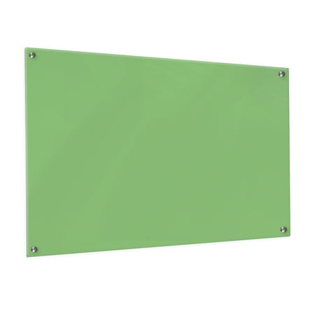 Magnetic Eraser Glass Board 36" X 48" Inches Eased Corners - Light Green