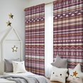 thumbnail image 5 of Blackout Kids Curtains,Red Boho Ethnic Geometric Pattern Childrens Insulated Curtains Set Of 2,Bedroom Essentials,Toddler Room Decor 52x84in(132x213cm), 5 of 5