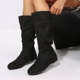 thumbnail image 5 of Fnooota Women's Knee High Boots, Round Toe Non Slip Side Zipper Fashion Fall Winter Shoes Black Size 9.5, 5 of 9