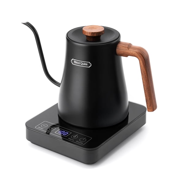 Hazel Quinn Gooseneck Electric Kettle - 0.8L / 27oz, Precise Temperature Control, 4-Hour Keep Warm, 1000W Fast Boil, 304 Stainless Steel Interior, Id