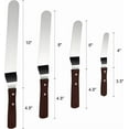 thumbnail image 3 of 4 Offset Spatula,Stainless Steel Cake Icing Spatula Set 4”6”8”10”W/Wooden Handle, 3 of 6