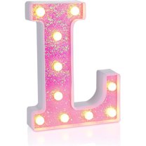 Pink LED Marquee Letter Lights, Marquee Signs with Lights, Party Bar Letters with Light Decorations(L)