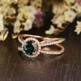 thumbnail image 4 of HeartsAndYou 2ct Natural Emerald & Diamond Criss Cross Minimalist Ring 14k SOLID Rose Gold, 4 of 9