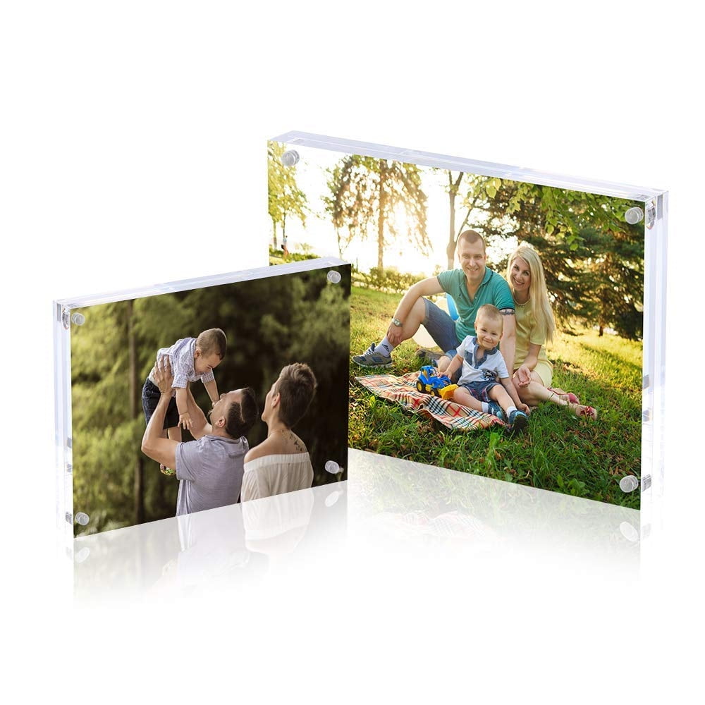 4x6 Acrylic Picture Frame, Clear Double Sided Block Acrylic Photo