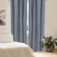 thumbnail image 2 of Ambesonne Japanese Curtains, Floral Checked Tile, Pair of 28"x95", Dark Blue Grey, 2 of 5