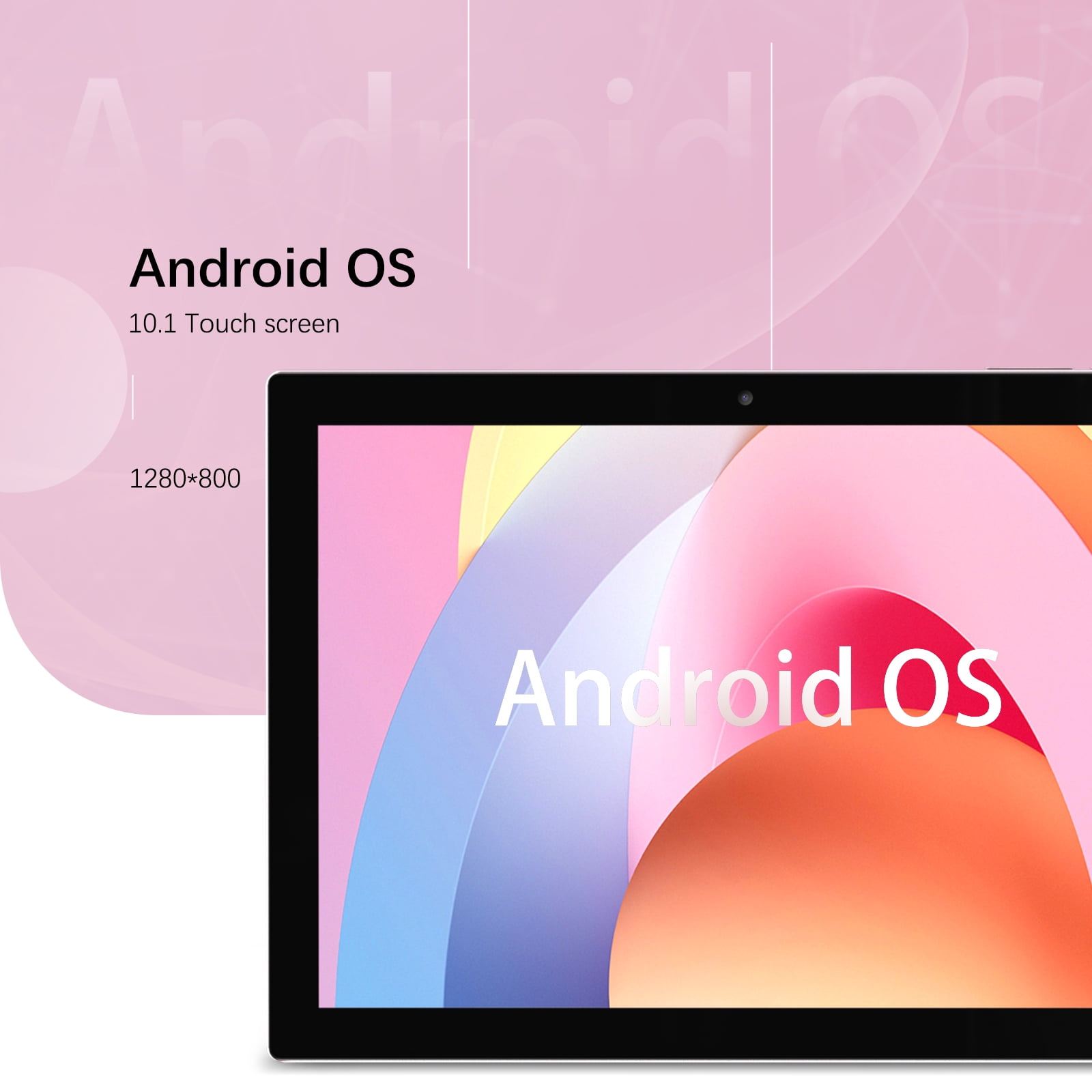 Tablet 64GB 10 Inch Tablet, Android Tablets, 6000mAh Battery Quad Core HD Touch Screen Tableta Computer, with WiFi BT Google Play Tabletas. (Pink)