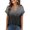 Gray, variant on Women's Casual Loose Fit Short Sleeve Button Up V-Neck Gradient Print T-Shirt Top Summer Blouse Streetwear Ombre Fashion Y2K Comfortable,Multicolor,M