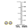 thumbnail image 3 of 14k Yellow Gold 4 mm Bezel-set Cubic Zirconia June Birthstone Stud Earrings, 3 of 3